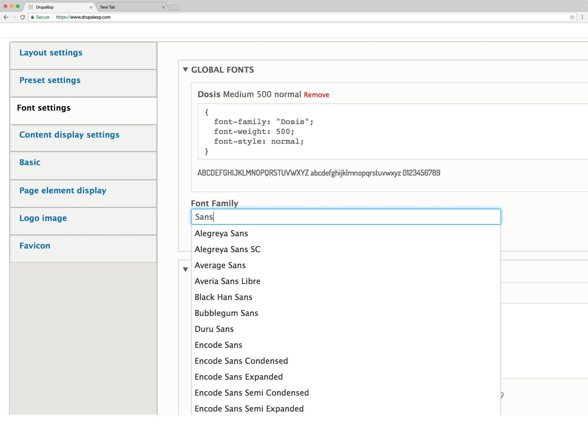 Nation Fonts Settings